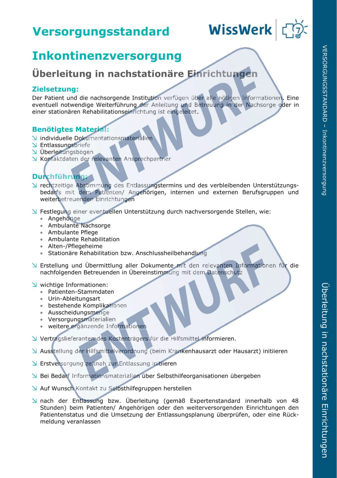 Versorgungsstandard Inkontinenzversorgung
